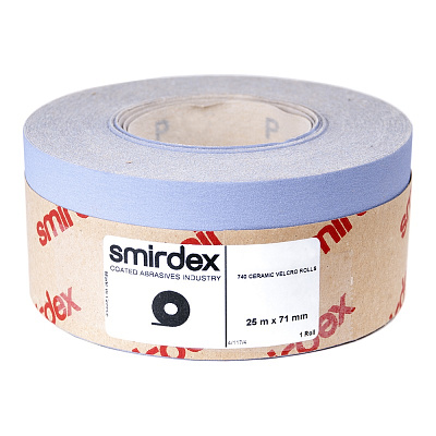 P240 70мм*25м SMIRDEX Ceramic Velcro 740  Абразивная бумага в рулонах 740407240